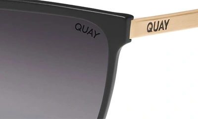 Shop Quay Level Up Remixed 61mm Gradient Polarized Square Sunglasses In Matte Black/ Smoke Polarized