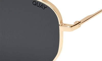 Shop Quay Locals Only 55mm Polarized Aviator Sunglasses In Brushed Gold/ Smoke Polarized