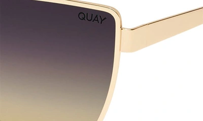 Shop Quay In Pursuit 64mm Gradient Cat Eye Sunglasses In Gold / Black Gold