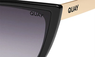 Shop Quay Call The Shots 45mm Cat Eye Sunglasses In Black/ Smoke