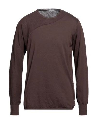 Shop Paolo Pecora Man Sweater Dark Brown Size S Cotton