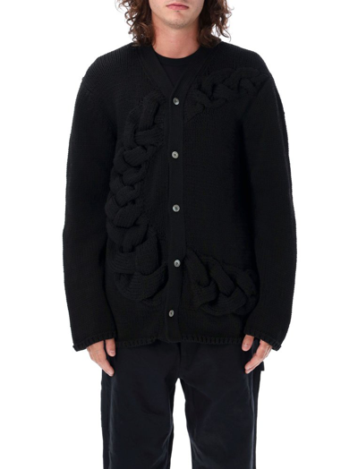 Shop Comme Des Garçons Homme Deux Comme Des Garçons Homme Plus Braid Detailed Buttoned Cardigan In Black
