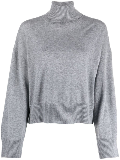 P.a.r.o.s.h Roll-neck Cashmere Sweatshirt In Grey