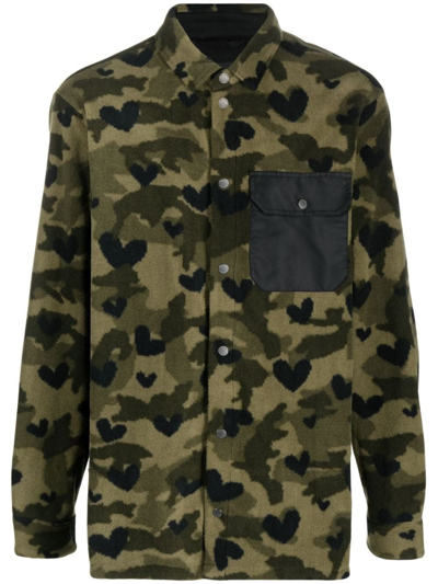 Shop Neil Barrett Camouflage-pattern Fleece Shirt In Multicolore
