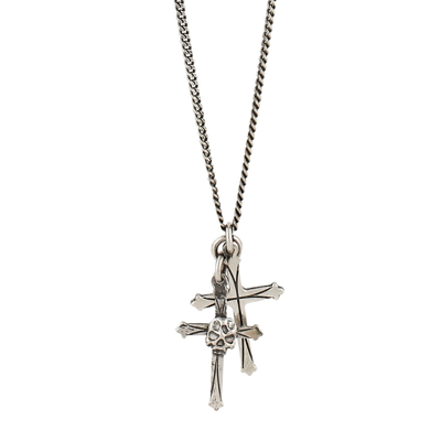 Shop Emanuele Bicocchi Cross Necklace In Silver