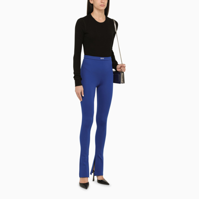 Shop Off-white Off White™ Dark Blue Flared Trousers