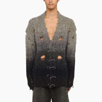 Shop Off-white Off White™ Grey Degradé Used Effect Cardigan