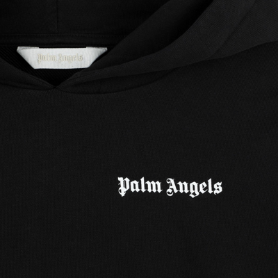 Shop Palm Angels Black Hoodie With Logo