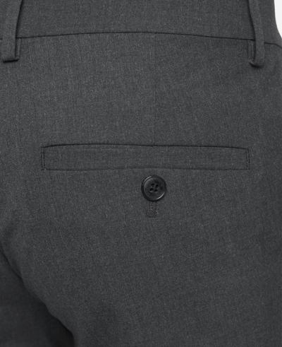 Reaction Kenneth Cole Stretch Solid Skinny-fit Flex Waistband Dress Pant In Charcoal Htr
