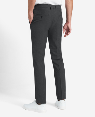 Shop Reaction Kenneth Cole Stretch Solid Skinny-fit Flex Waistband Dress Pant In Charcoal Htr