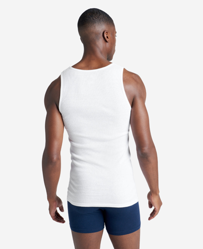 Shop Kenneth Cole Ribbed-cotton Tank Undershirt 4-pack In White