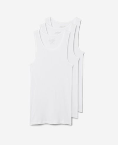 Shop Kenneth Cole Ribbed-cotton Tank Undershirt 4-pack In White