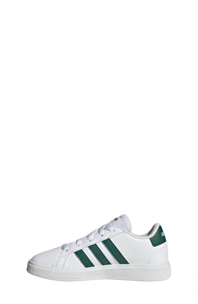 Shop Adidas Originals Kids' Grand Court Sneaker In White/ Collegiate Green/ White
