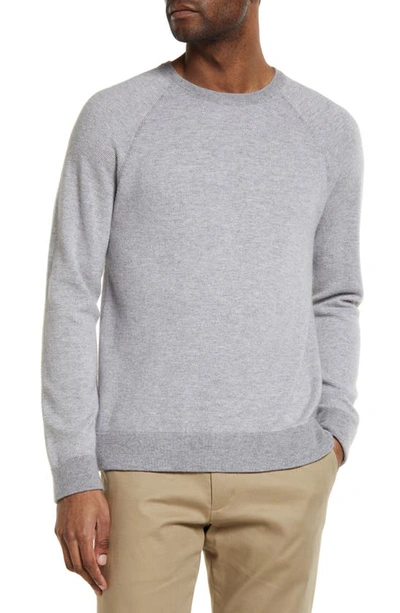 Shop Vince Birdseye Wool & Cashmere Sweater In H Grey/ Pearl