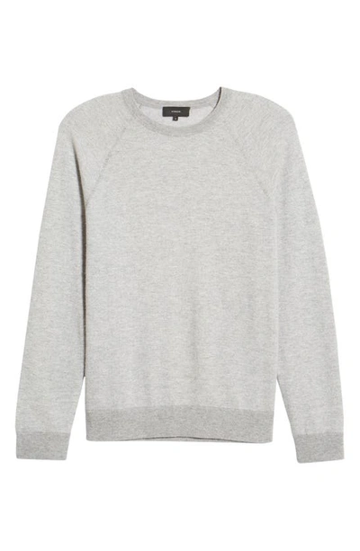 Shop Vince Birdseye Wool & Cashmere Sweater In H Grey/ Pearl