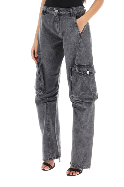 Shop Mvp Wardrobe San Babila Cargo Jeans In Denim Grigio