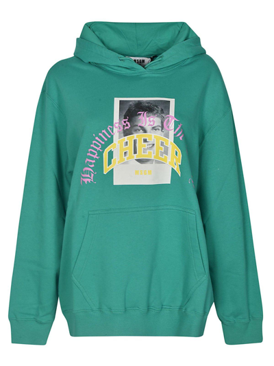 Shop Msgm Graphic-printed Drawstring Hoodie