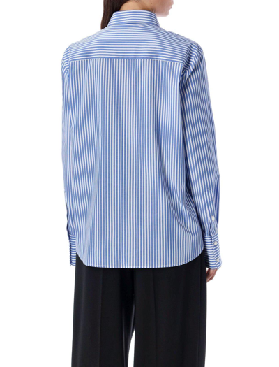 Shop Msgm Striped Long-sleeved Shirt