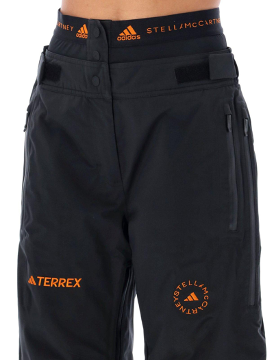 Shop Adidas By Stella Mccartney X Terrex Logo Embroidered High-waisted Trousers