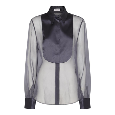 Shop Brunello Cucinelli Buttoned Long-sleeved Top