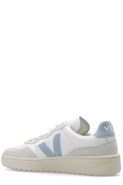 Shop Veja V90 Lace-up Sneakers In Extra White Steel