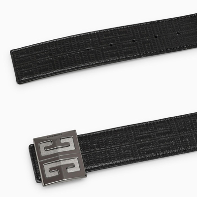 Shop Givenchy Reversible 4g Belt In Black Coated Leather And Canvas