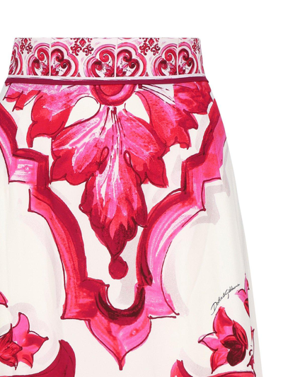 Shop Dolce & Gabbana High Waist Majolica Printed Maxi Skirt