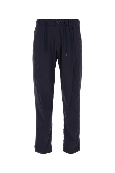 Shop Herno Mid-rise Tapered Drawstring Trousers In Blu