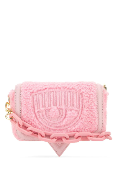 Shop Chiara Ferragni Pink Teddy Small Eyelike Crossbody Bag