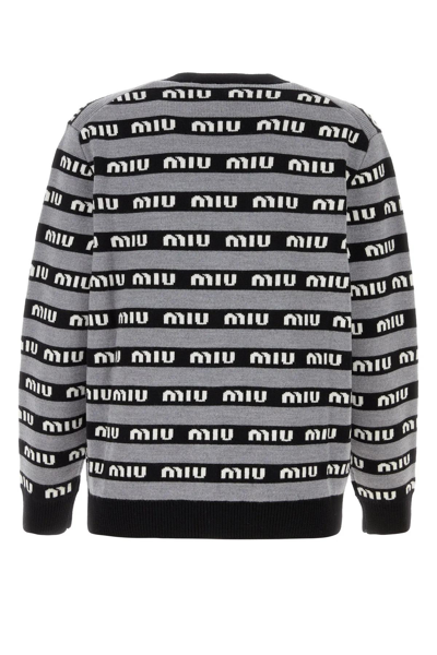 Shop Miu Miu Embroidered Wool Oversize Cardigan