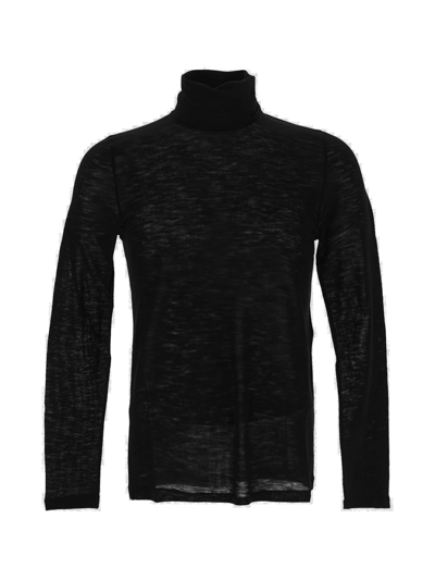 Shop Saint Laurent Turtleneck Long-sleeved Jumper In Black