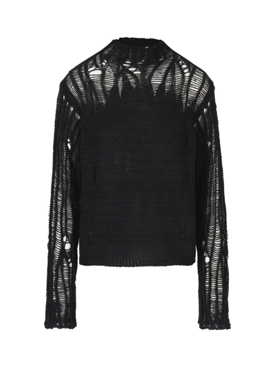 Shop Chloé Fitted Mock-neck Sweater In Black