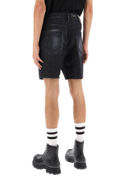 Shop Dsquared2 Marine Denim Shorts In Black
