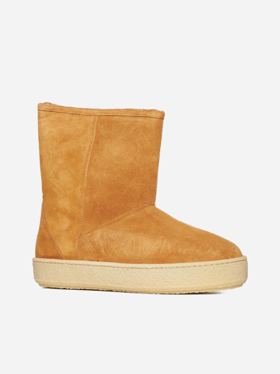 Isabel Marant 30mm Frieze Suede Ankle Boots In Camel