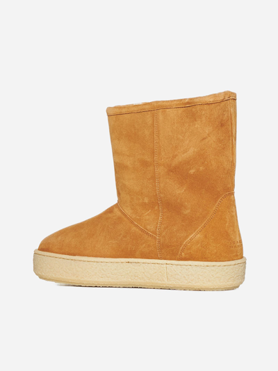 Shop Isabel Marant Frieze Suede Ankle Boots In Camel