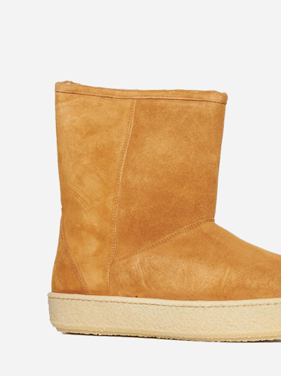 Isabel Marant 30mm Frieze Suede Ankle Boots In Camel