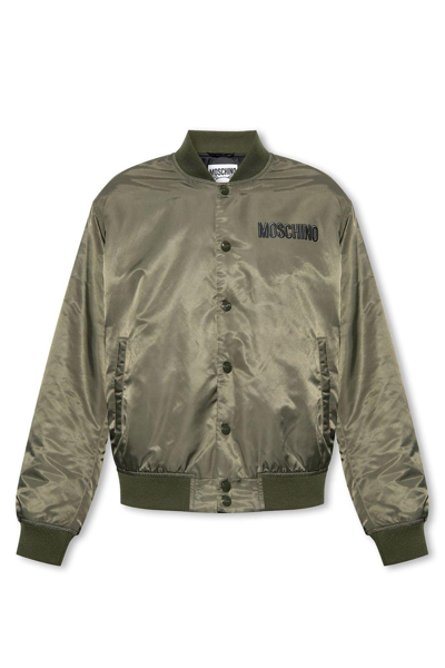 Shop Moschino Teddy Bear Printed Bomber Jacket In Verde
