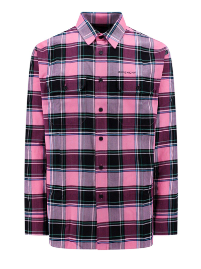 Givenchy Multicolour Pink Cotton And Virgin Wool Blend Check Shirt