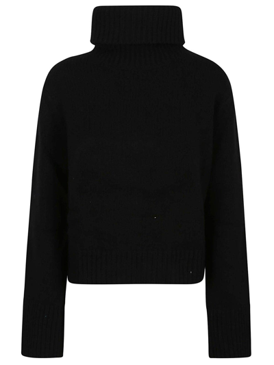Shop Polo Ralph Lauren Roll-neck Knitted Jumper  In Black
