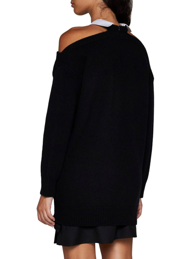 Shop Valentino Cut-out Detailed Knitted Jumper In Ni Nero/bianco