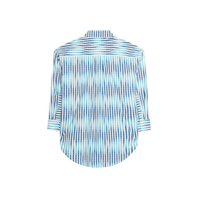 Shop Amiri All-over Striped Logo Motif Buttoned Shirt In Multicolor