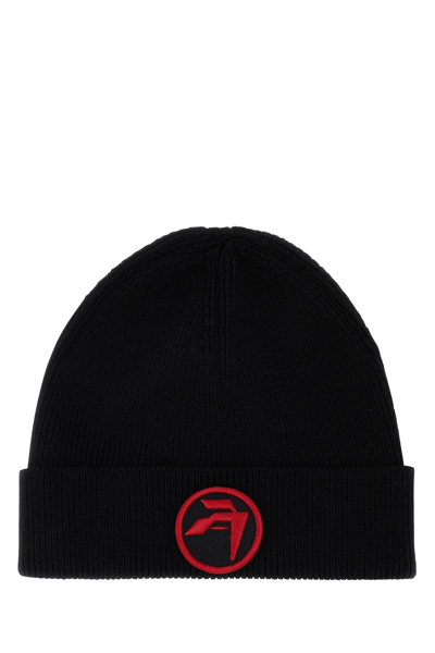 Ambush Foldable Ribbed Knit Wool Beanie In Tap Shoe Syrah