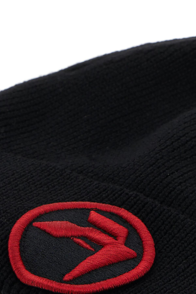 Ambush Foldable Ribbed Knit Wool Beanie In Tap Shoe Syrah