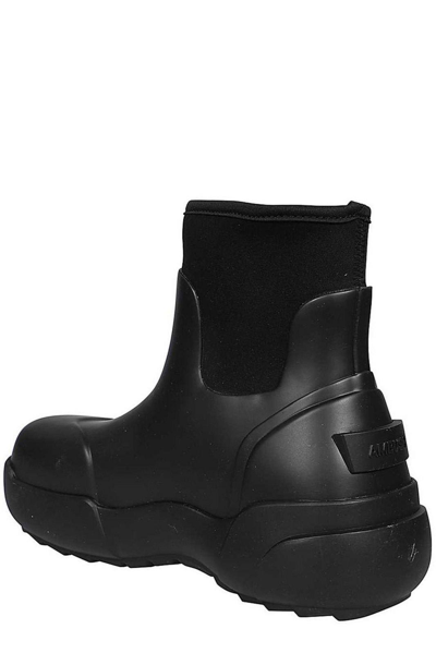 Shop Ambush Square-toe Chunky Sole Ankle Boots In Black