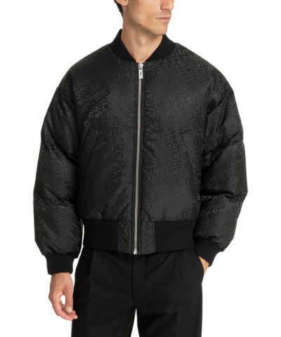 Gcds Padded Nylon Bomber Jacket In Black