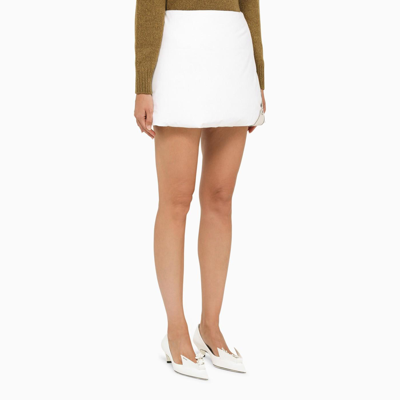 Shop Prada White Padded Miniskirt In Lii Bianco+panna