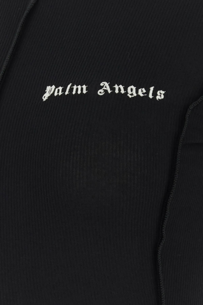 Shop Palm Angels Black Stretch Cotton Crop Top