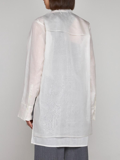 Shop Rohe Double Layered Organza Silk Shirt In Cream