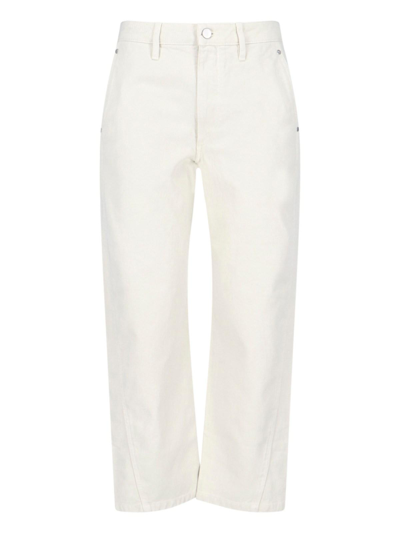 Shop Lemaire Straight Pants In Clay White