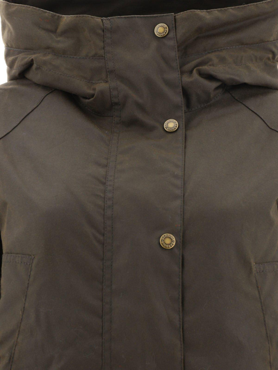 Shop Barbour Arley Buttoned Hooded Jacket In Olive